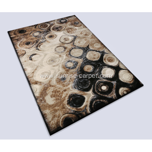 Microfiber tufted carpet with abstract design